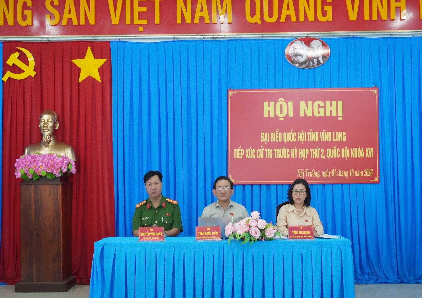 Đoàn ĐBQH tỉnh Vĩnh Long tiếp xúc cử tri tại xã Nhị Trường trước kỳ họp thứ hai, Quốc hội khoá XVI