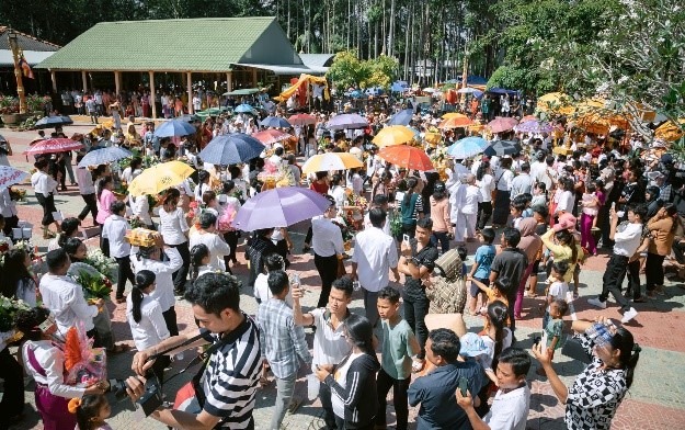 Công an xã Nhị Trường phối hợp bảo đảm an ninh trật tự Lễ Kathina năm 2025