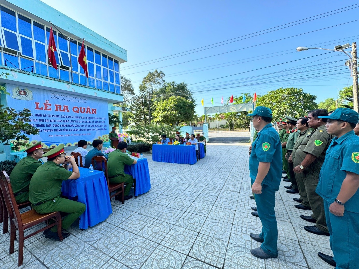 Công an xã Nhị Trường ra quân cao điểm tấn công trấn áp tội phạm bảo đảm an ninh, trật tự trên địa bàn xã
