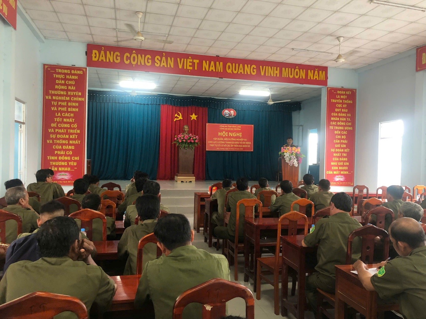 Công an xã Nhị Trường tổ chức tập huấn, bồi dưỡng nghiệp vụ đối với lực lượng tham gia bảo vệ an ninh trật tự ở cơ sở